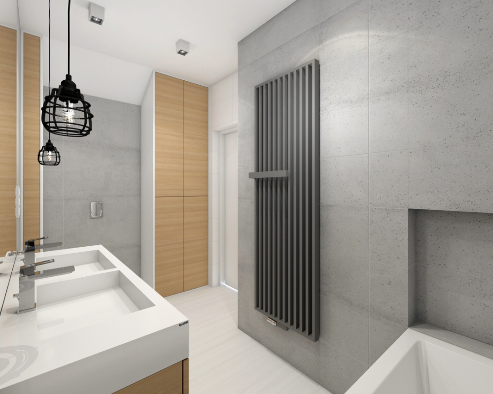luksusowa łazienka z betonem